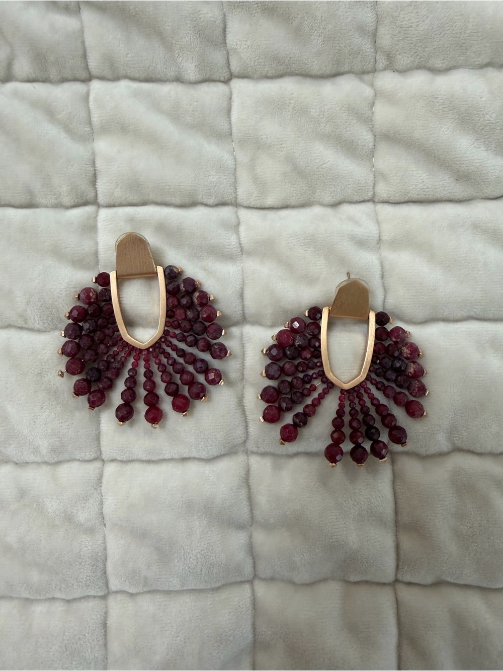 RETIRED Kendra Scott Gold-Tone Earrings with Burgundy Beads